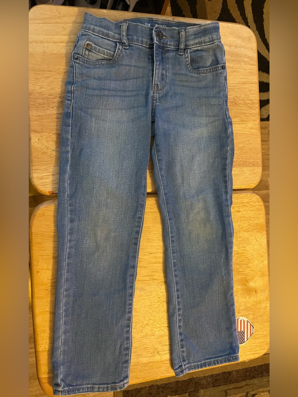 Children's Place Boys Stretch Skinny Jeans in a light wash blue-size 6